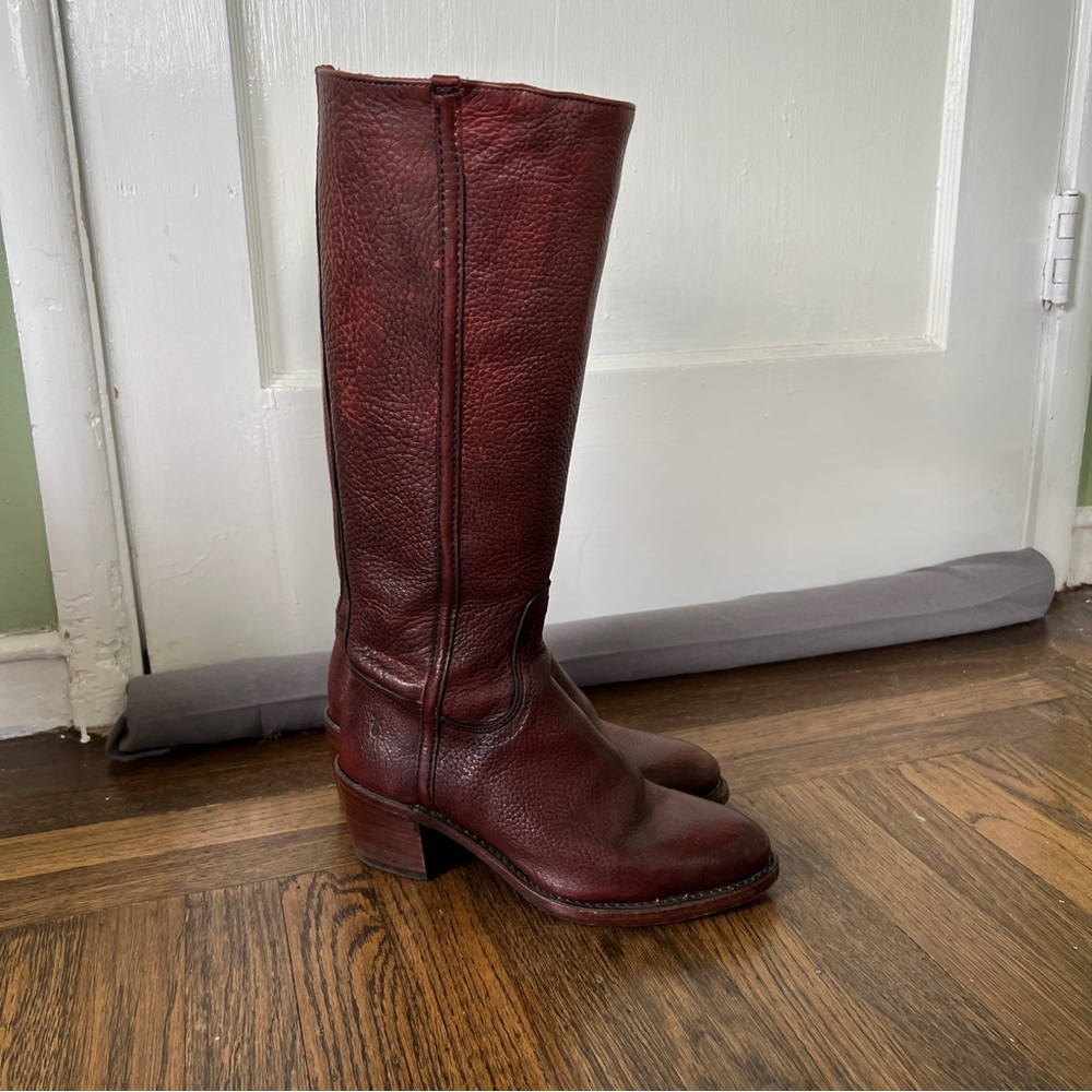 Frye Burgundy Campus Boots